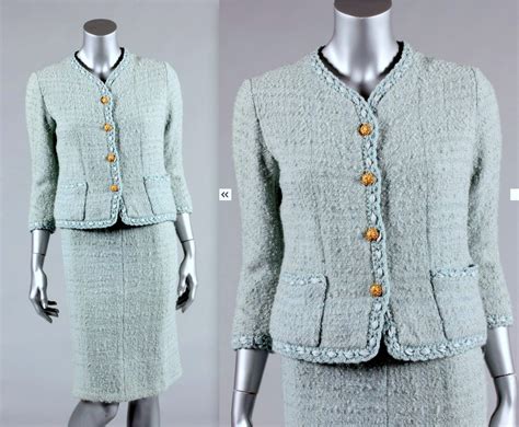 vintage chanel tweed set|chanel tweed suit price.